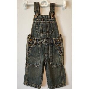 Oshkosh Bogosh Children's Denim Bibs Overalls Brown Undertones sz 12 Months
